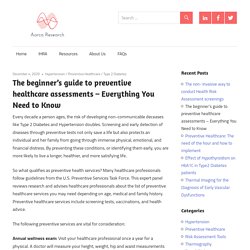 The beginner's guide to preventive healthcare assessments