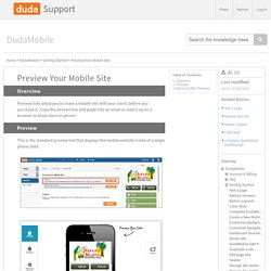 Preview Your Mobile Site - Duda Support