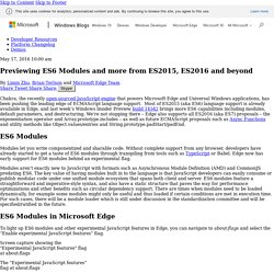 Previewing ES6 Modules and more from ES2015, ES2016 and beyond