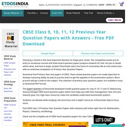 CBSE Previous Year Question Papers with Solutions for Class 10, 11, 12