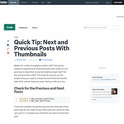 Next and Previous Posts With Thumbnails
