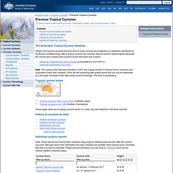 Previous Tropical Cyclones