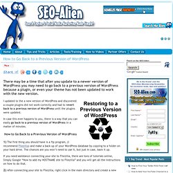 How to Go Back to a Previous Version of WordPress