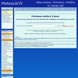 Prévisions météo à 3 jours pour toutes les communes de France