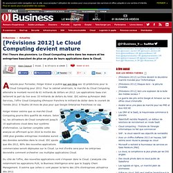 [Prévisions 2012] Le Cloud Computing devient mature