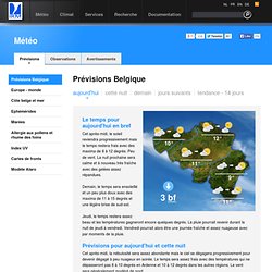 Prévisions météo Belgique Europe Monde - IRM