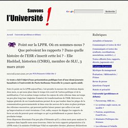 Point sur la LPPR. Où en sommes-nous ? Que prévoient les rapports ? Dans (...) - Sauvons l'Université !