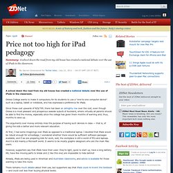 Price not too high for iPad pedagogy - Techie Isles - Blogs