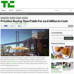 Priceline Buying OpenTable For $2.6 Billion In Cash