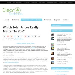 Which Solar Prices Really Matter To You?