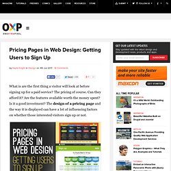 Pricing Pages in Web Design: Getting Users to Sign Up