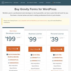 Pricing & Purchase - Gravity Forms 1.5