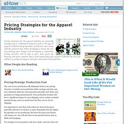 Pricing Strategies for the Apparel Industry