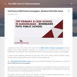 Top Primary & CBSE School in Aurangabad - Bhondawe Patil Public School