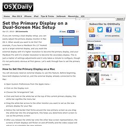 Set the primary display on a dual-screen Mac setup