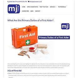 What Are the Primary Duties of a First Aider?