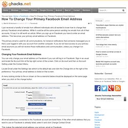 How To Change Your Primary Facebook Email Address
