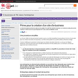 Prime pour la création d'un site d'e-business