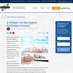 A Primer on the Export Proforma Invoice