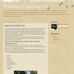 Bug Out Vehicle Gear