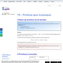 Primitives (pour la physique) -