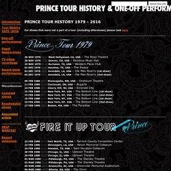 Prince Tour History & One Off Performances