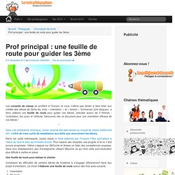 Prof principal : une feuille de route pour guider vos élèves de 3e - LeWebPédagogique