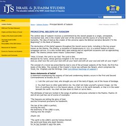 Principal Beliefs of Judaism - Israel & Judaism Studies