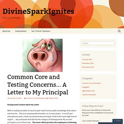 Common Core and Testing Concerns… A Letter to My Principal