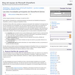 Las diez novedades principales de SharePoint Online - Blog del equipo de Microsoft SharePoint