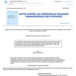 1977 - LUTTE CONTRE LES PRINCIPALES MALADIES TRANSMISSIBLES DES POISSONS