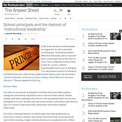School principals and the rhetoric of ‘instructional leadership’