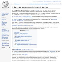 Principe de proportionnalité en droit français