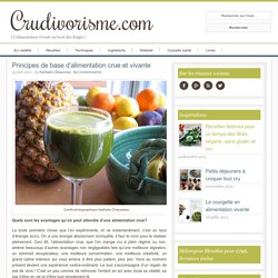 Principes de base d’alimentation crue et vivante