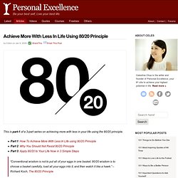 Achieve More With Less In Life Using 80/20 Principle
