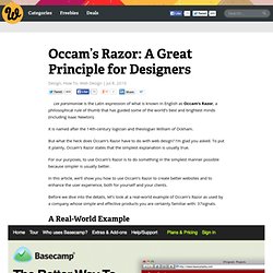 Occam’s Razor: A Great Principle for Designers