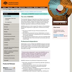 Principles of ABARES research and analysis