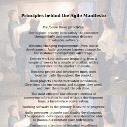 Principles behind the Agile Manifesto