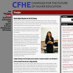 Principles - Campaign for the Future of Higher Education