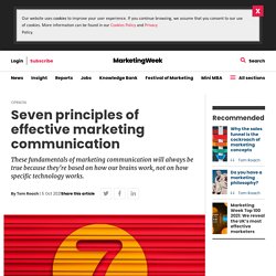 Seven principles of effective marketing communication