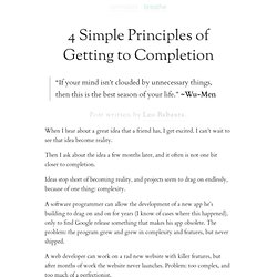 4 Simple Principles of Getting to Completion