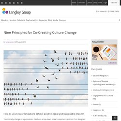 Nine Principles for Co-Creating Culture Change