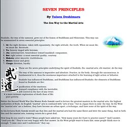 Seven Principles by Taisen Deshimaru, from The Zen Way to the Martial Arts