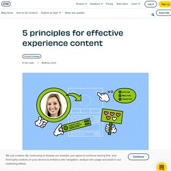 5 principles for effective experience content - Optimal Workshop