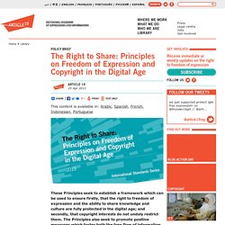 The Right to Share: Principles on Freedom of Expression and Copyright