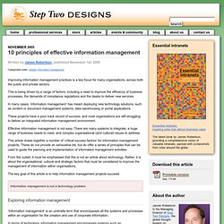 10 principles of effective information management