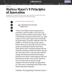 Marissa Mayer's 9 Principles of Innovation