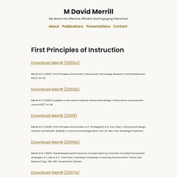 First Principles of Instruction – M David Merrill