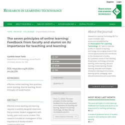 The seven principles of online learning: Feedback from faculty and alumni on its importance for teaching and learning