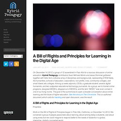 A Bill of Rights and Principles for Learning in the Digital Age